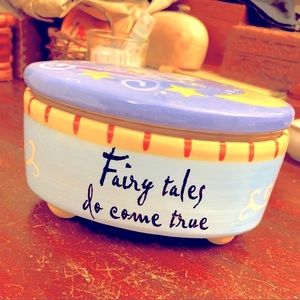 Hand painted “Fairytales do come true” ceramic trinket box